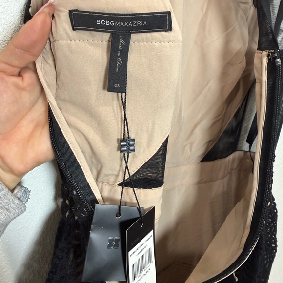 BCBGMAXAZRIA “Joselyn” Black Lace Mesh Cocktail Dress Size 6 NWT $368 - Picture 9 of 15